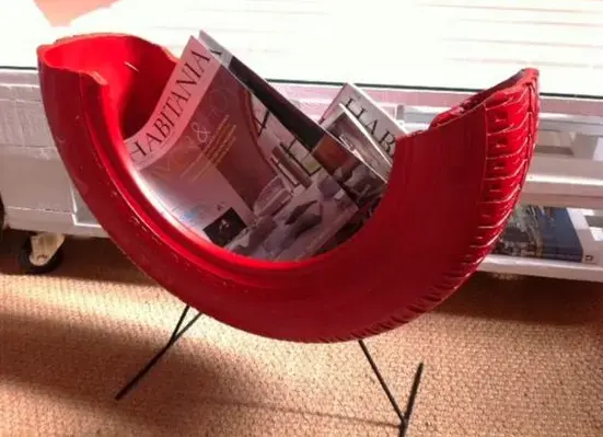 pneu revisteiro Decoração com Reciclagem