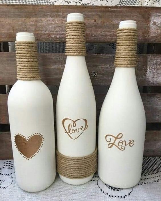 Garrafas Decoradas - garrafas decoradas com cordas 