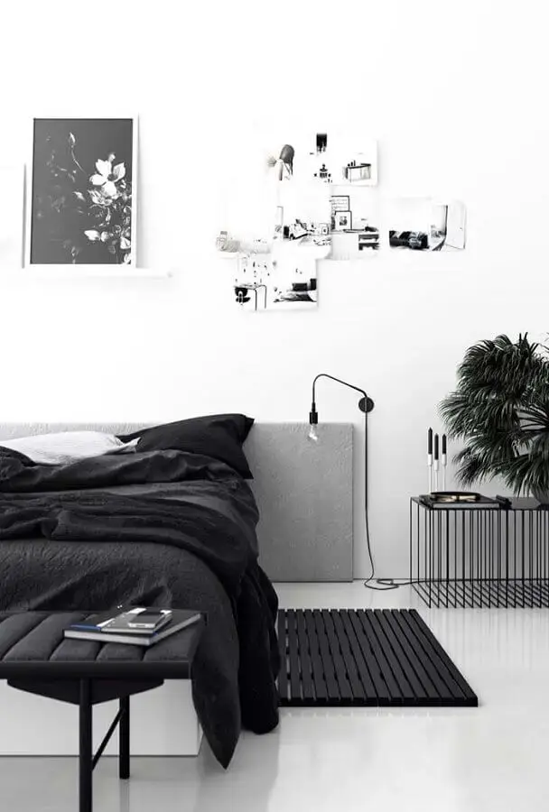 decoração minimalista para quarto tumblr preto e branco Foto TrenDecore