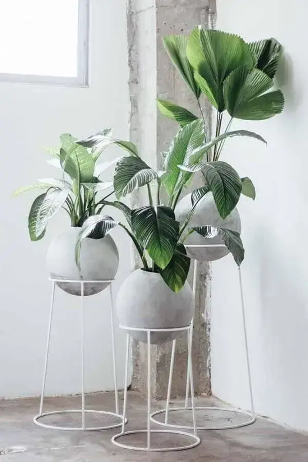 decoração minimalista com vasos decorativos redondos Foto Ideias Decor