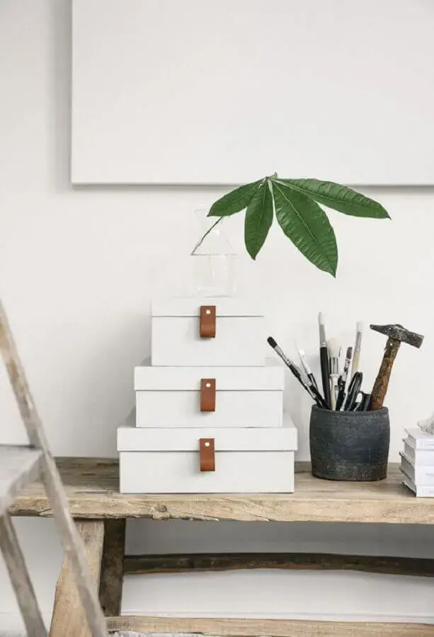 caixas decoradas para decoração minimalista Foto Decocrush