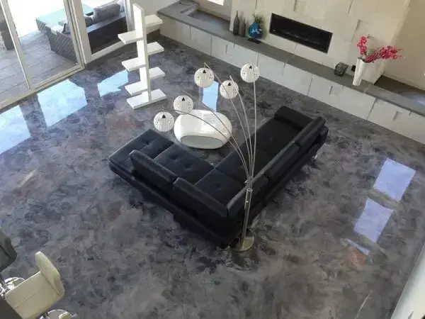 Porcelanato líquido 3D em sala grande Porcelanato líquido 3D em sala grande