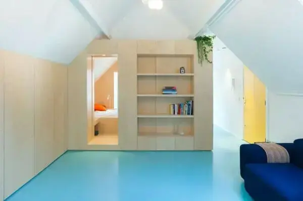 Porcelanato líquido azul na sala Porcelanato líquido azul na sala