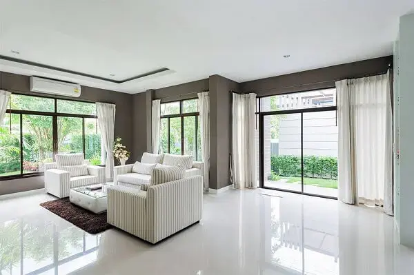 Porcelanato líquido em sala grande Porcelanato líquido em sala grande