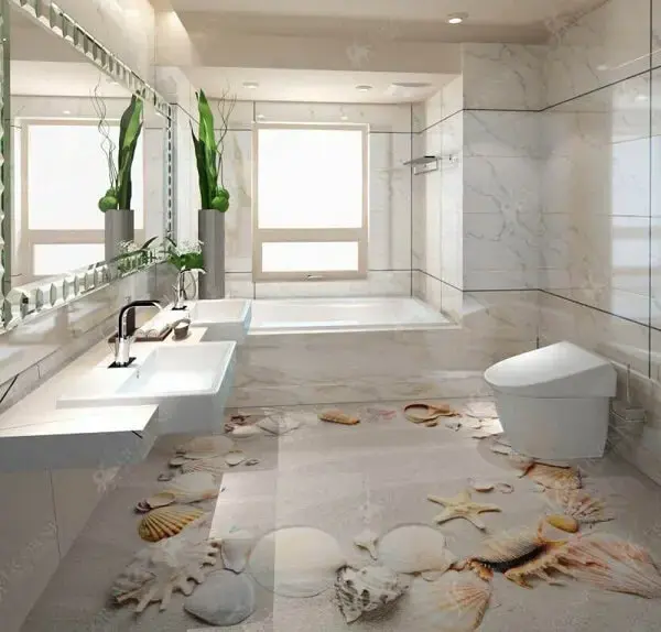 Transforme a decoração do seu banheiro com o porcelanato 3D Transforme a decoração do seu banheiro com o porcelanato 3D