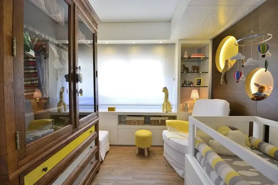 decoração moderna para quarto de bebê com nicho redondo com led decoração moderna para quarto de bebê com nicho redondo com led Foto BG Arquitetura
