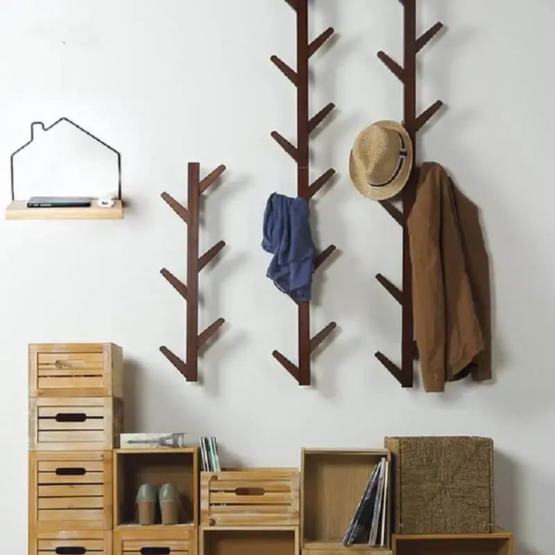 decoração simples com cabideiro de parede decoração simples com cabideiro de parede Foto Ali Express