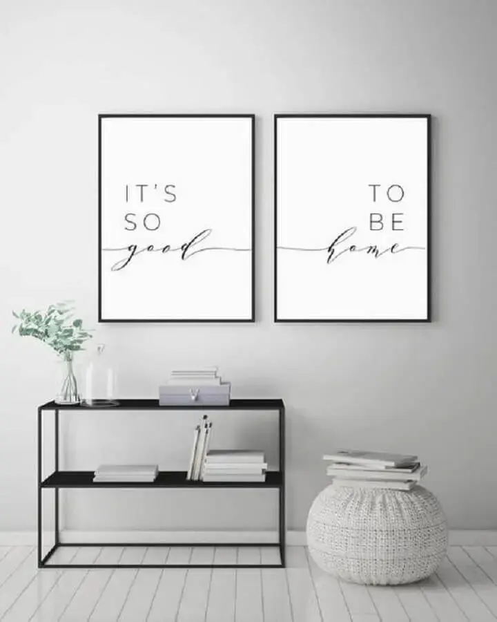 decoração minimalista com quadros decorativos com frases decoração minimalista com quadros decorativos com frases Foto DecorAmoreStore
