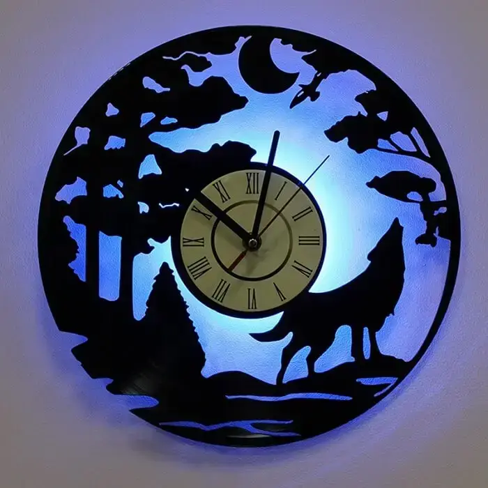 Relógio de parede lua com iluminação especial Relógio de parede lua com iluminação especial
