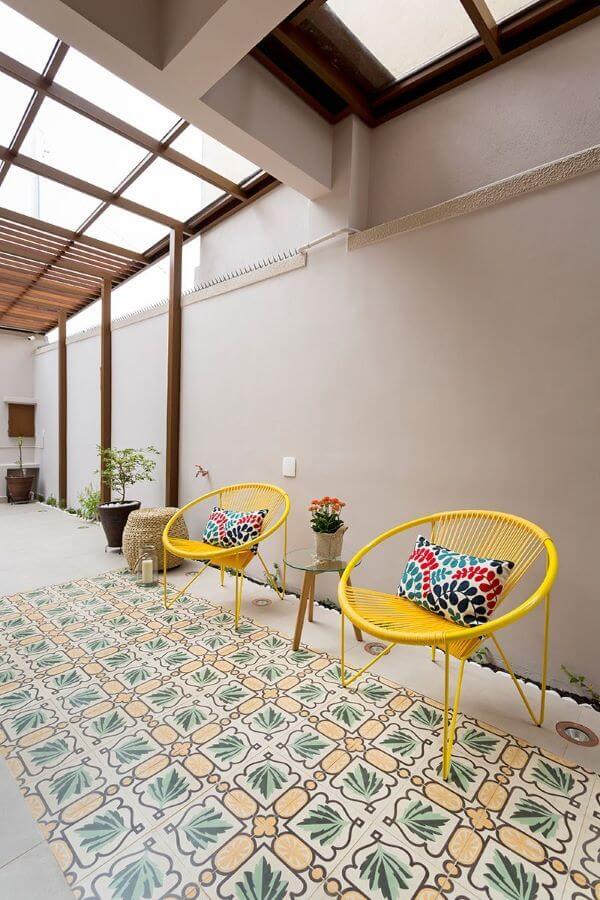 piso para quintal estampado