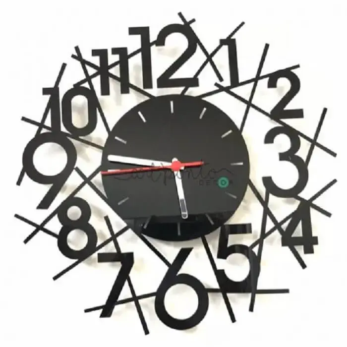 Relógio de parede com numeral irregular Relógio de parede com numeral irregular