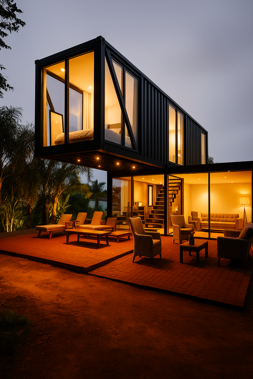 A cor preta deixa a construção mais contemporânea A cor preta deixa a construção mais contemporânea