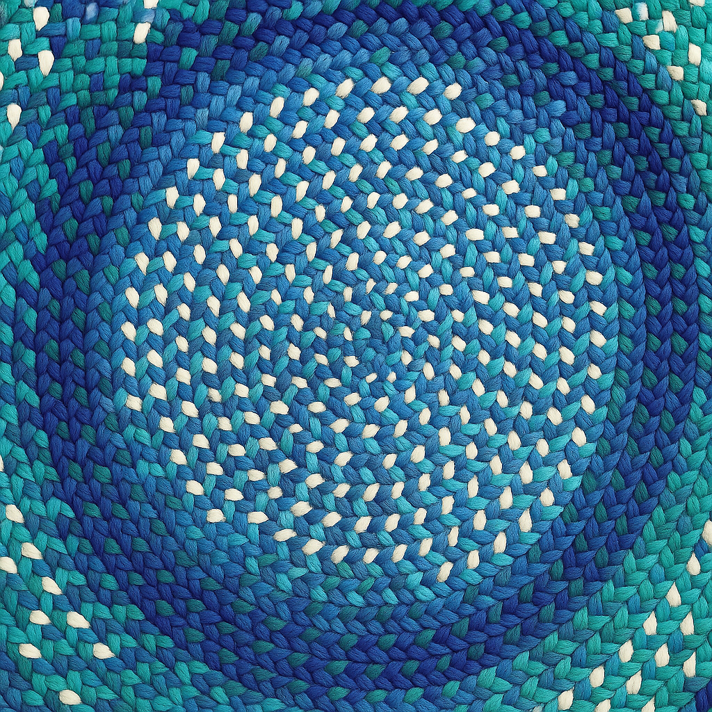 Tapete de retalhos azul redondo Tapete de retalhos azul redondo