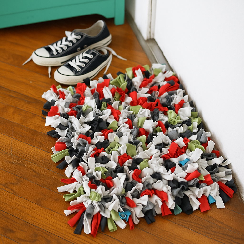Tapete de retalhos para porta Tapete de retalhos para porta