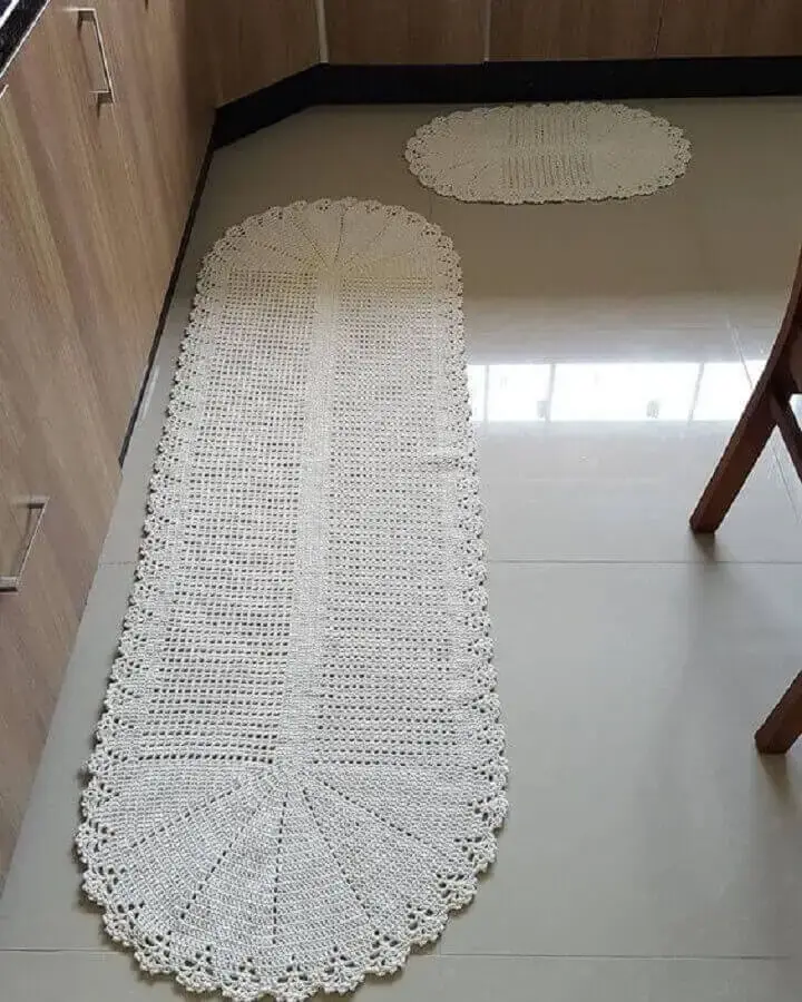 decoração com tapete passadeira de crochê decoração com tapete passadeira de crochê Foto Pinterest