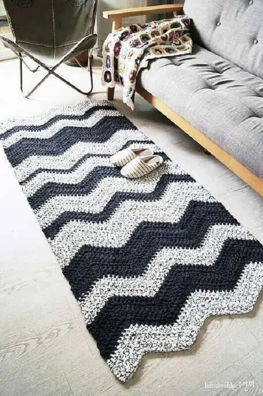 modelo simples de tapete de crochê passadeira modelo simples de tapete de crochê passadeira Foto Pinterest
