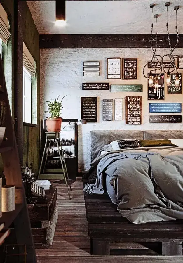 decoração rústica com quadros para quarto masculino decoração rústica com quadros para quarto masculino Foto Futurist Architecture