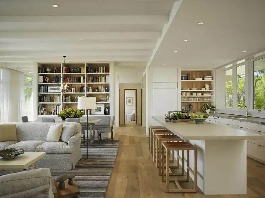 decoração clássica em cores neutras para casa conceito aberto decoração clássica em cores neutras para casa conceito aberto Foto Dering Hall