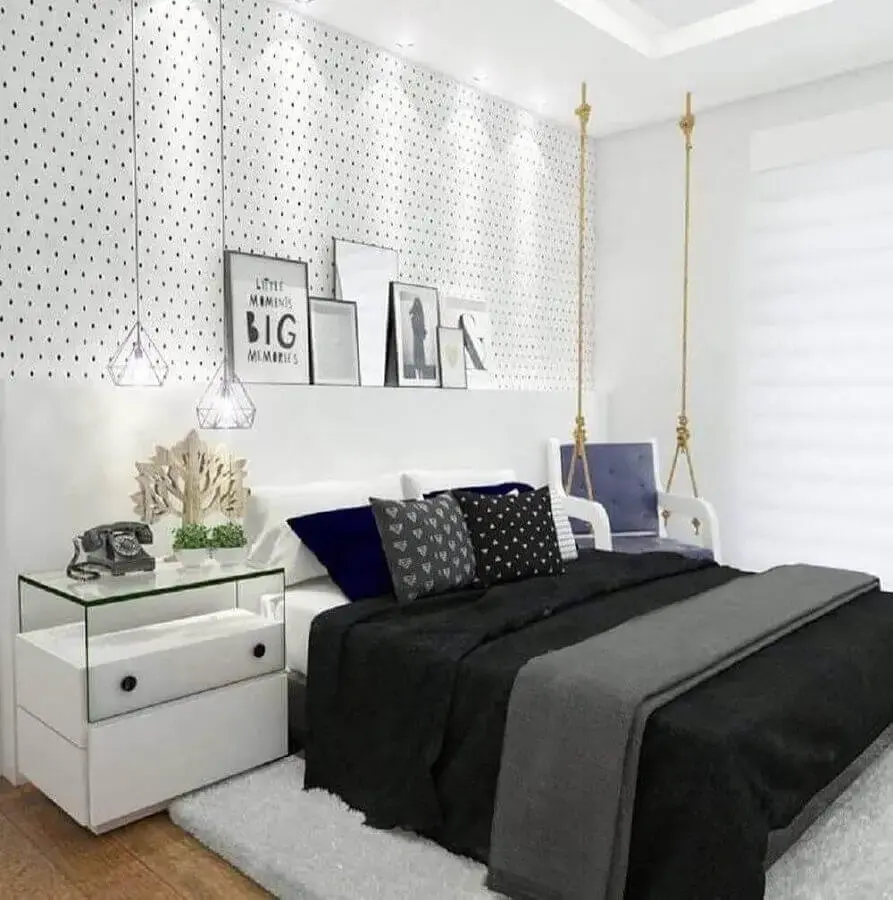 balanço suspenso para decoração de quarto de mulher moderno balanço suspenso para decoração de quarto de mulher moderno Foto Pinterest