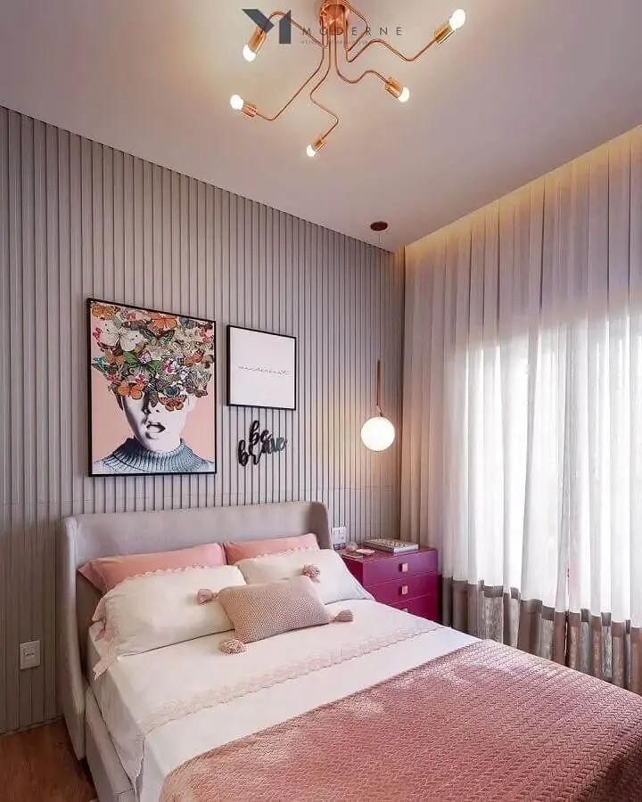 parede 3d para decoração de quarto de mulher em tons de rosa parede 3d para decoração de quarto de mulher em tons de rosa Foto Eu Capricho