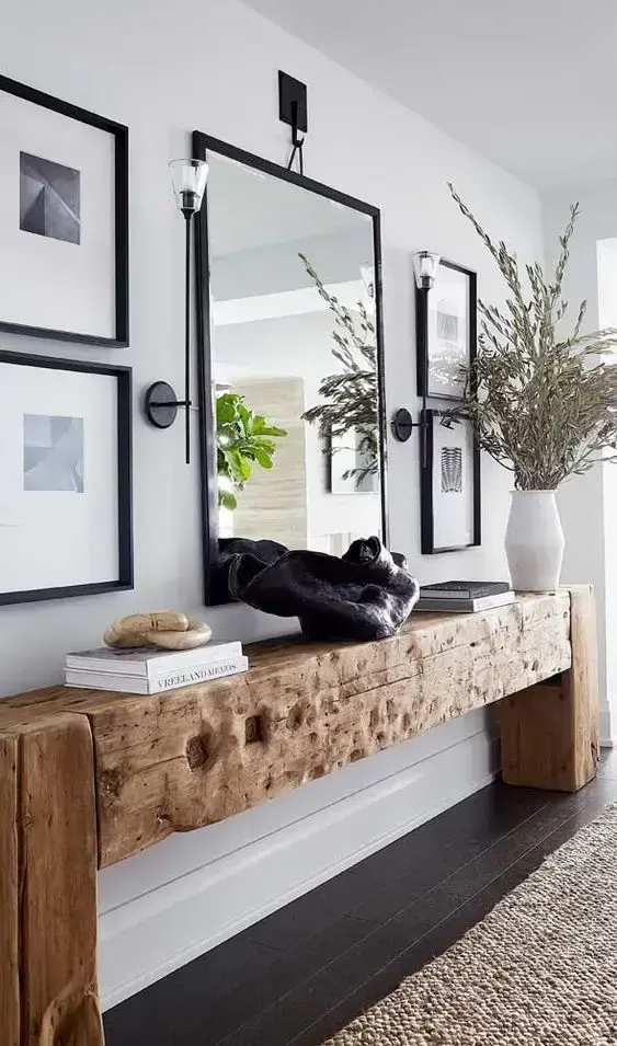 Aparador rustico na decoração de casa minimalista Aparador rustico na decoração de casa minimalista