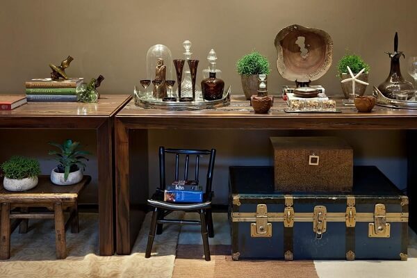 Decoração com enfeites estilo vintage