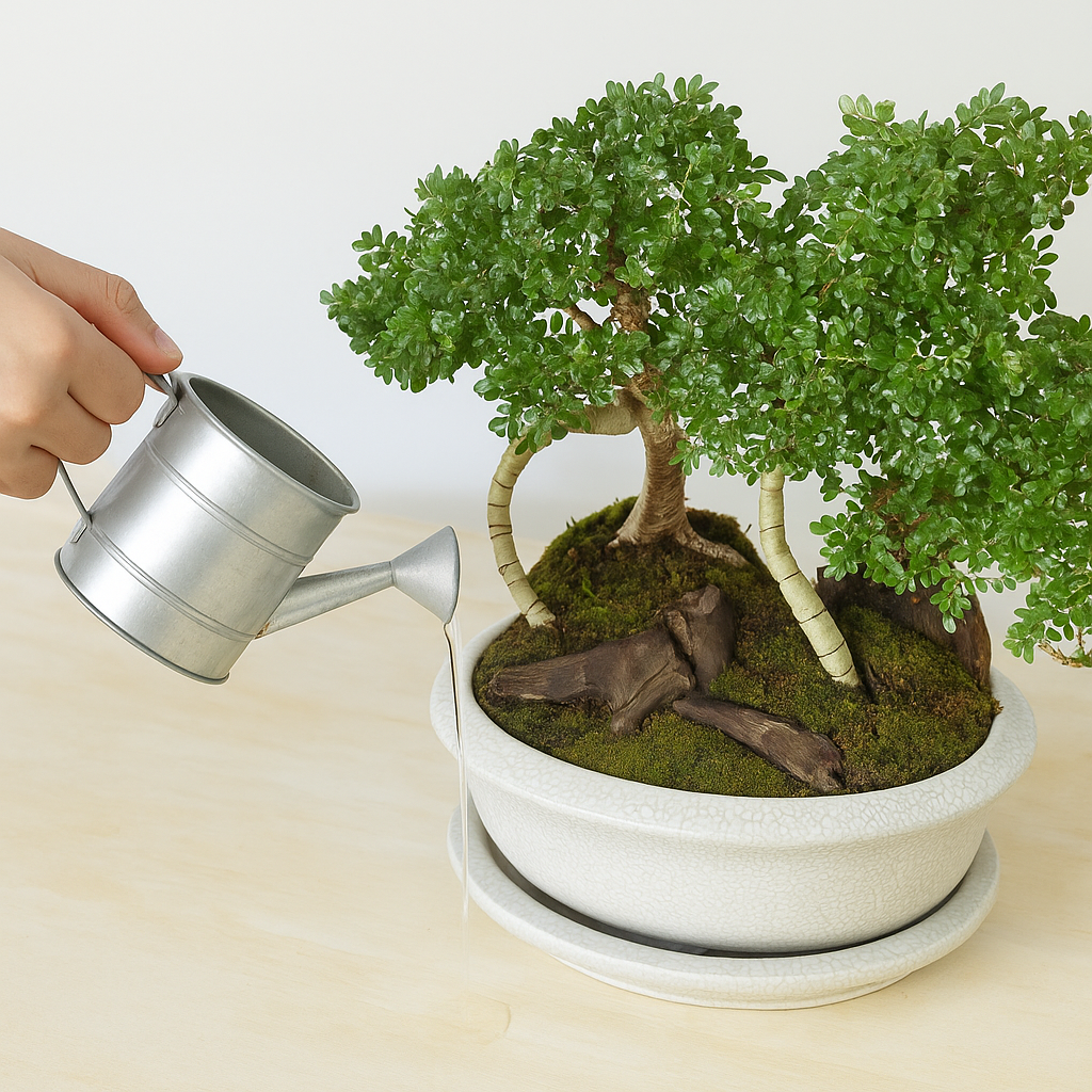 A rega é parte essencial de como cuidar de bonsai. A rega é parte essencial de como cuidar de bonsai.
