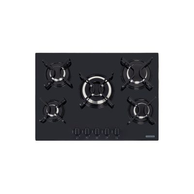 Cooktop a Gas Penta Vidro Temperado Preto Trempes Aco Carbono