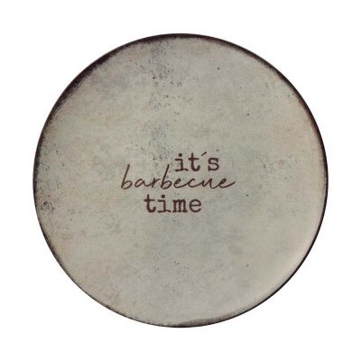 Prato Raso Churrasco Rustic Porcelana Decorada 28Cm