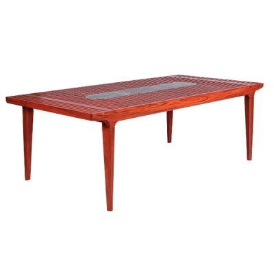 Mesa Retangular Mood Madeira Jatoba Pedra Sabao