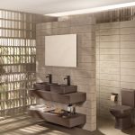 Tons naturais, design leve e formas elegantes definem os banheiros contemporâneos
