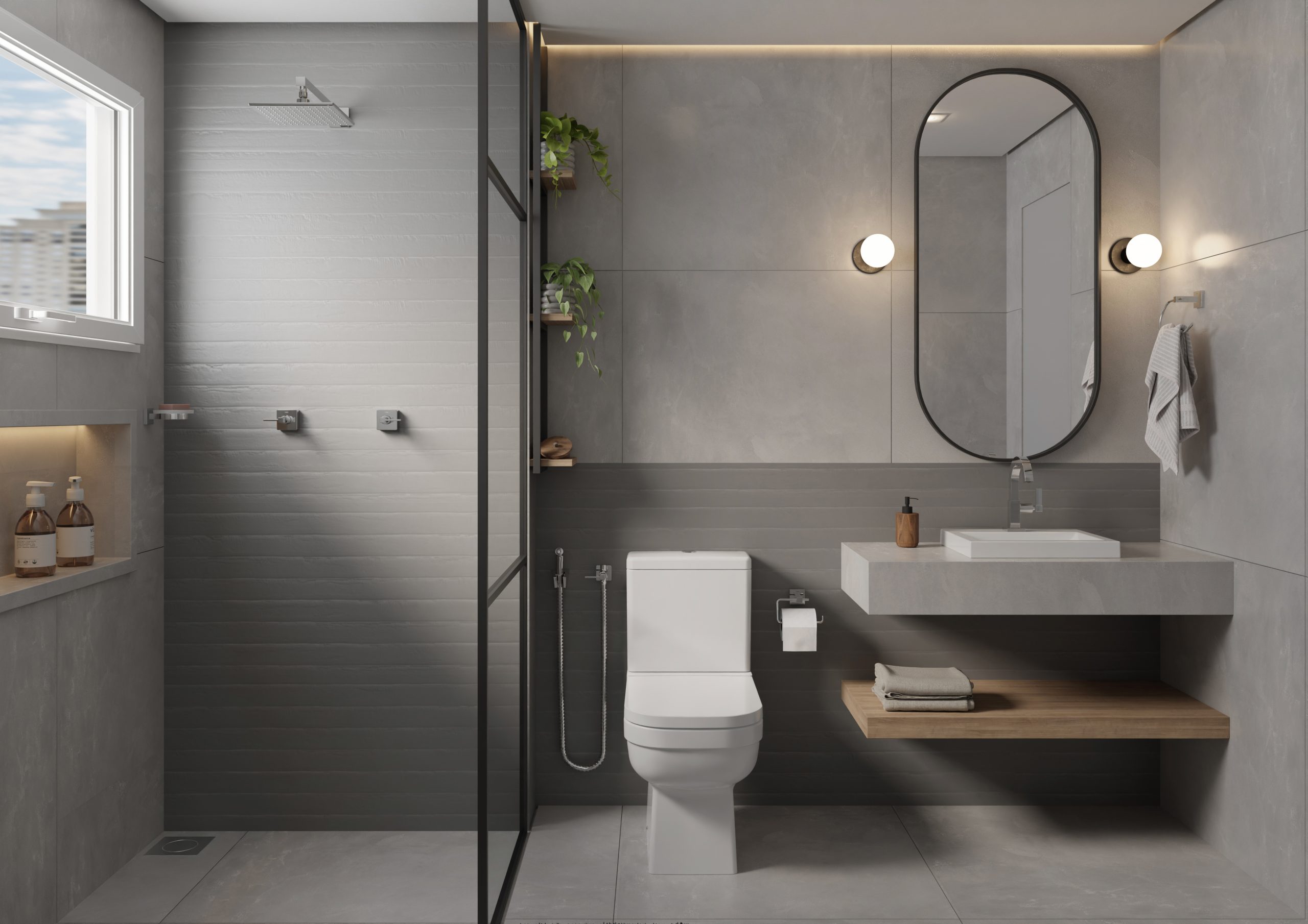 Elegância funcional no ambiente de banho