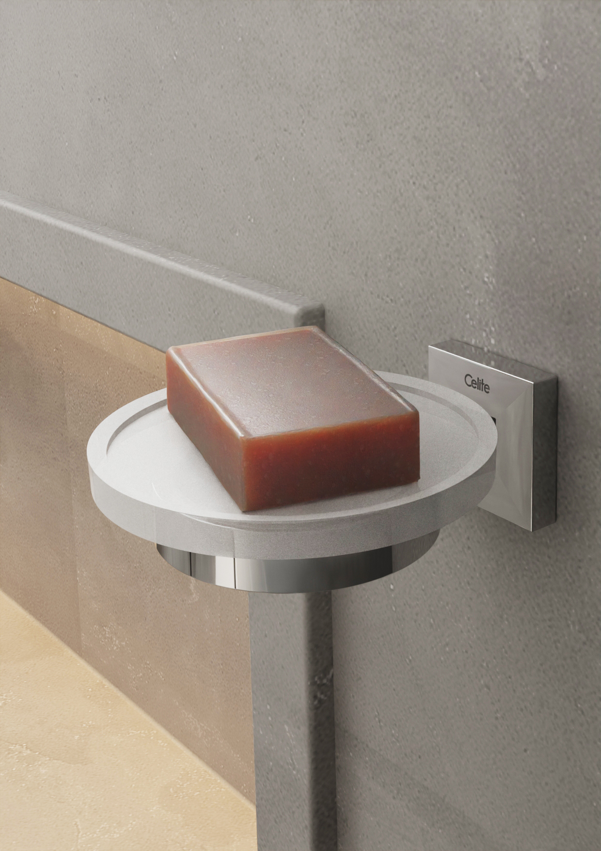 Divulgação CelitePapeleira, saboneteira e porta-toalhas Elite