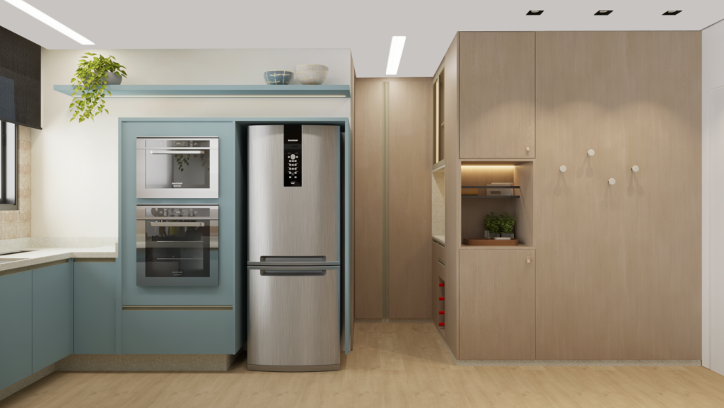 MDF e MDP podem ser usados juntos para unir leveza e bom acabamento – Foto: Estúdio Give Me Design | Projeto: Giovanna Bazani