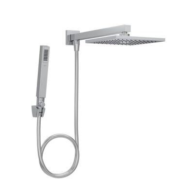 Chuveiro Quadrado Parede com Desviador e Ducha Manual Deca Cromado 1934.C.DES