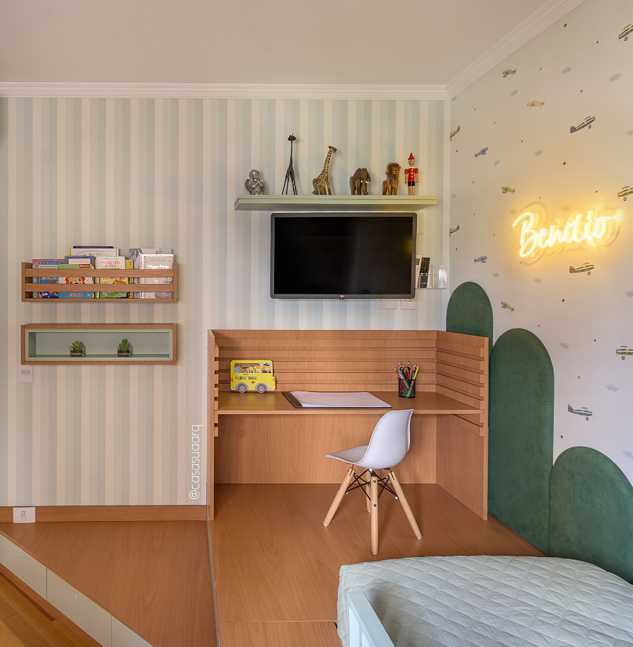 Separar leitura das brincadeiras ajuda na concentração – Foto: Luiz Franco | Projeto: Casa Sua Arquitetura e Interiores