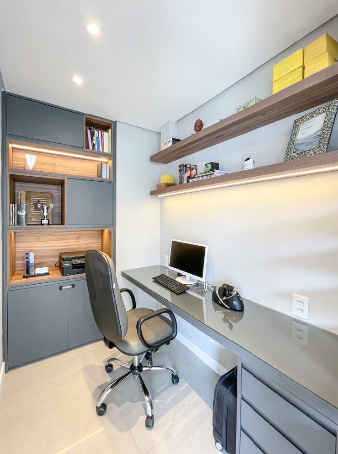 9. Materiais de qualidade aumentam a durabilidade da sua prateleira suspensa – Foto: Deco de Freitas | Projeto: Andreia Marchionno Arquitetura