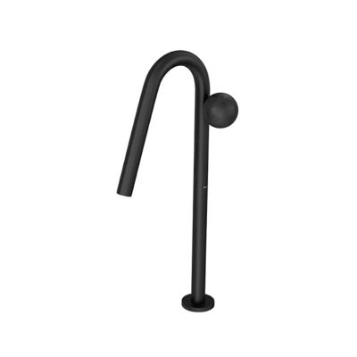 Torneira Mesa Touchless Bivolt Com Textura Bica Alta Para Lavatorio Deca Orbe Black Matte 1189.BL103.MT.T05