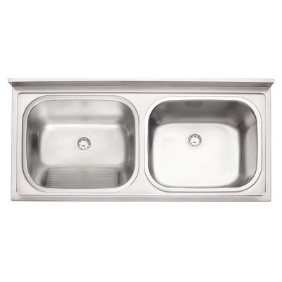 Tanque Duplo Apoio Hera Duo Plus 2C 34+ 37L Aco Inox Acetinado 120X55cm