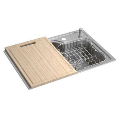 Cuba de Cozinha Retangular c/Deck e Acessórios Deca 60x40cm Facile Inox CC.660.60.DKAC.INX