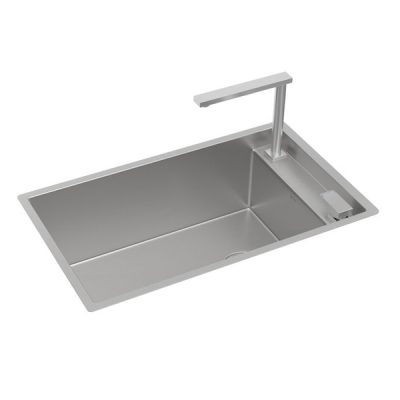 Cuba de Cozinha Retangular c/Monocomando Deca 70x40cm Supra Hide Inox CC.670.70.SUP.INX