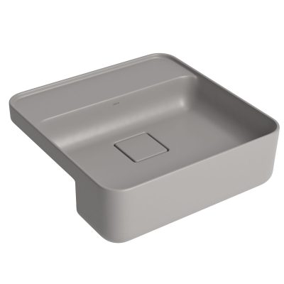 Cuba Slim Semi Encaixe Deca Quadrada Mesa 40cm Cinza Antracite L.61040.M.85