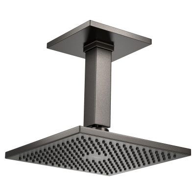 Chuveiro Com Tubo Teto Quadrado Deca Dark Antracite/Grafite 1992.GF.TET.MT