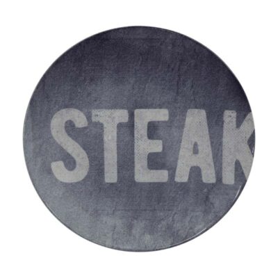 Prato Raso Churrasco Stone Porcelana Decorada 28Cm