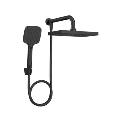 Chuveiro Retangular Parede Com Desviador e Ducha Manual Deca Flex Max Black Matte 2086.BL.DES.MT