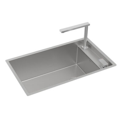 Cuba de Cozinha Retangular c/Monocomando Deca 70x40cm Supra Hide Inox CC.670.70.SUP.INX