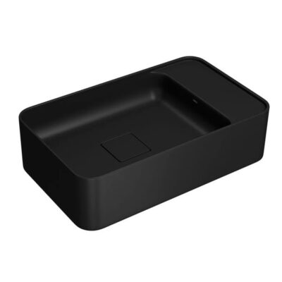 Cuba Retangular Apoio/Supensa com Mesa Direita Deca 50cm Ebano Fosco L.43050.MD.94