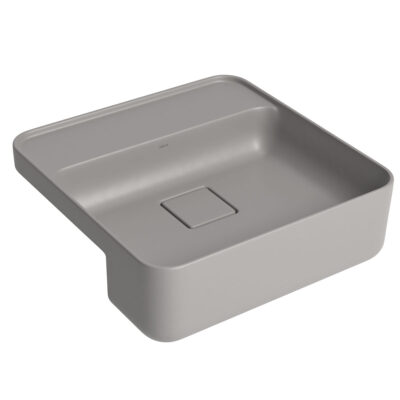 Cuba Slim Semi Encaixe Deca Quadrada Mesa 40cm Cinza Antracite L.61040.M.85