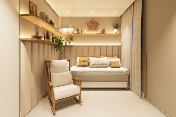 Luz quente no quarto cria aconchego e ajuda a desacelerar de noite – Projeto: Katt Arquitetura