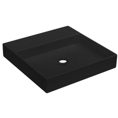 Cuba de Sobrepor com mesa Quadrada Borda fina Deca Preta Fosca L.129.94